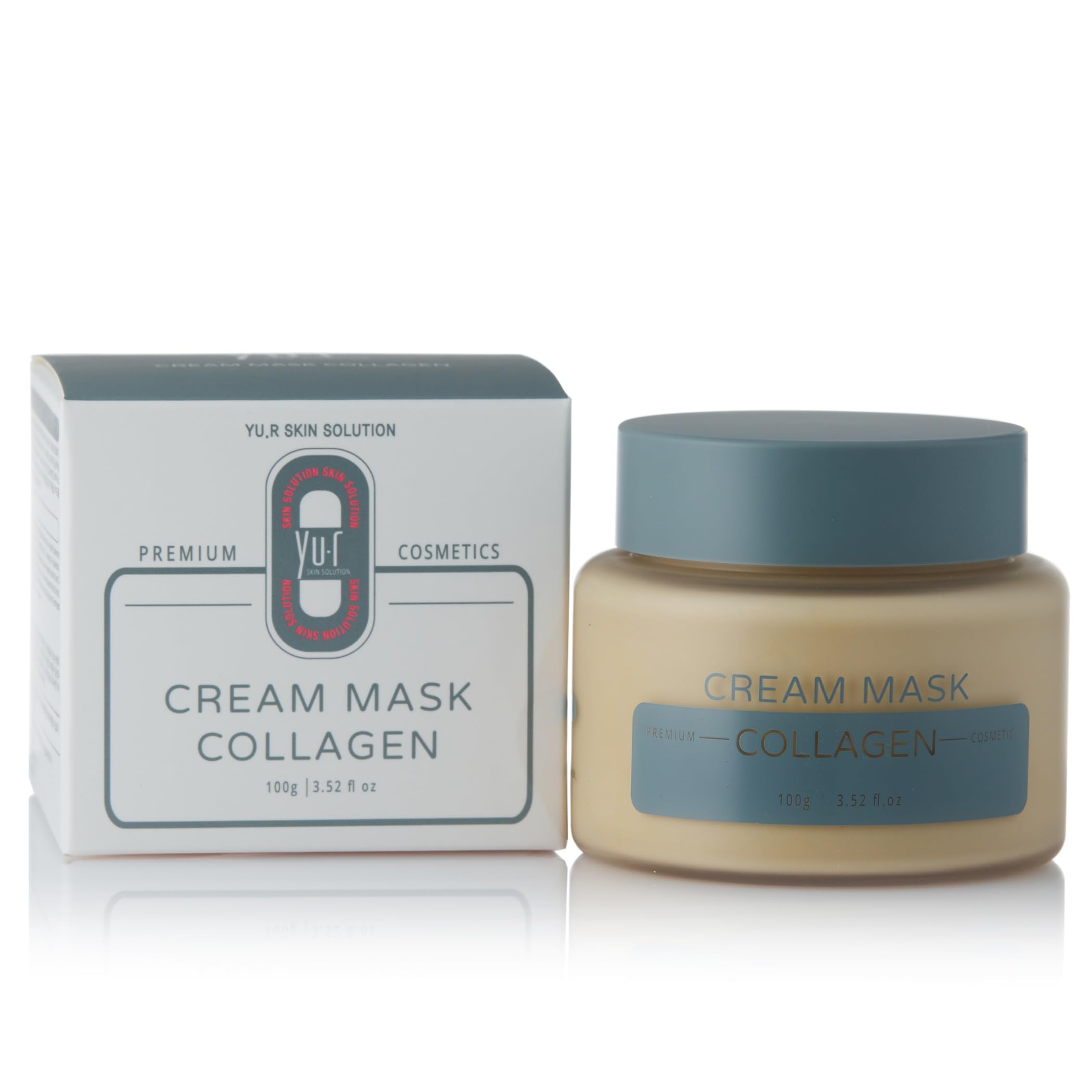 Yu.r Cream Mask Collagen – Regenerierende Tonerde - Maske mit Kollagen & Schneckenschleim - Glättende K-Beauty Pflege, 100g