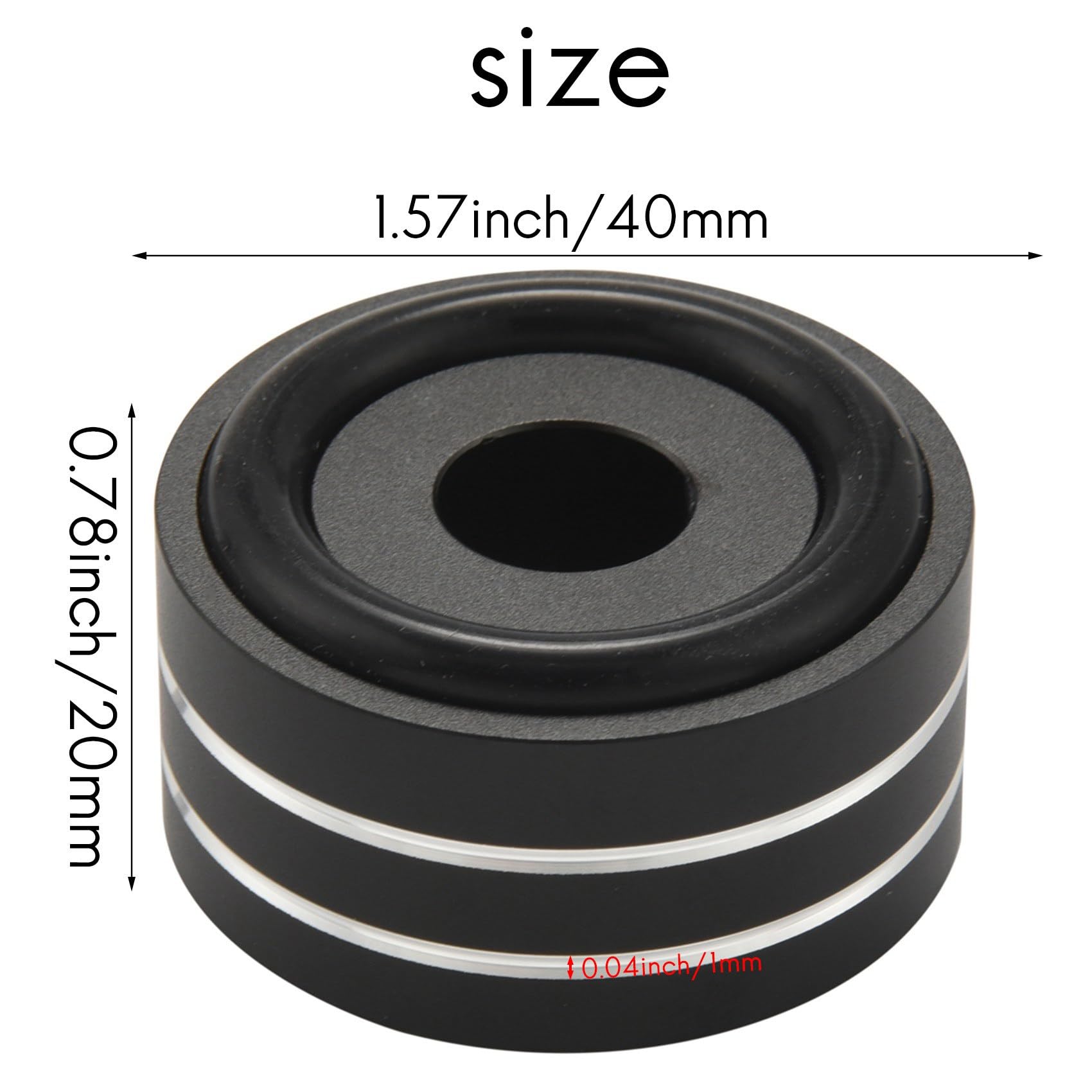 4 Piedi 40X20 Mm nel Alluminio HiFi AMP Altoparlante Stand di Supporto Giradischi Giradischi