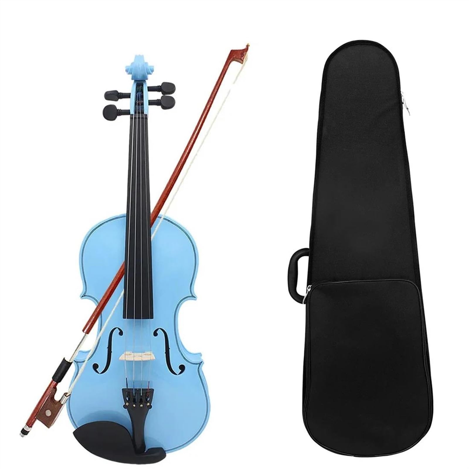 Violine Blau 4/4 Violine Anfänger Akustik Violine Saiteninstrument Geige Set Mit Fall Bogen(Violin)