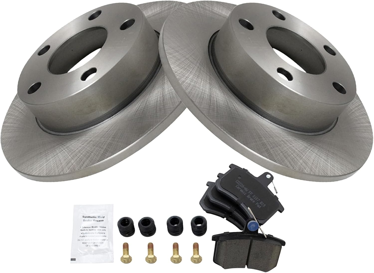 TRQ Rear Brake Pad & Rotor Kit Brake Pads Brake Rotor Ceramic Compatible with 1996-2002 Audi A4 Quattro 2002 S4