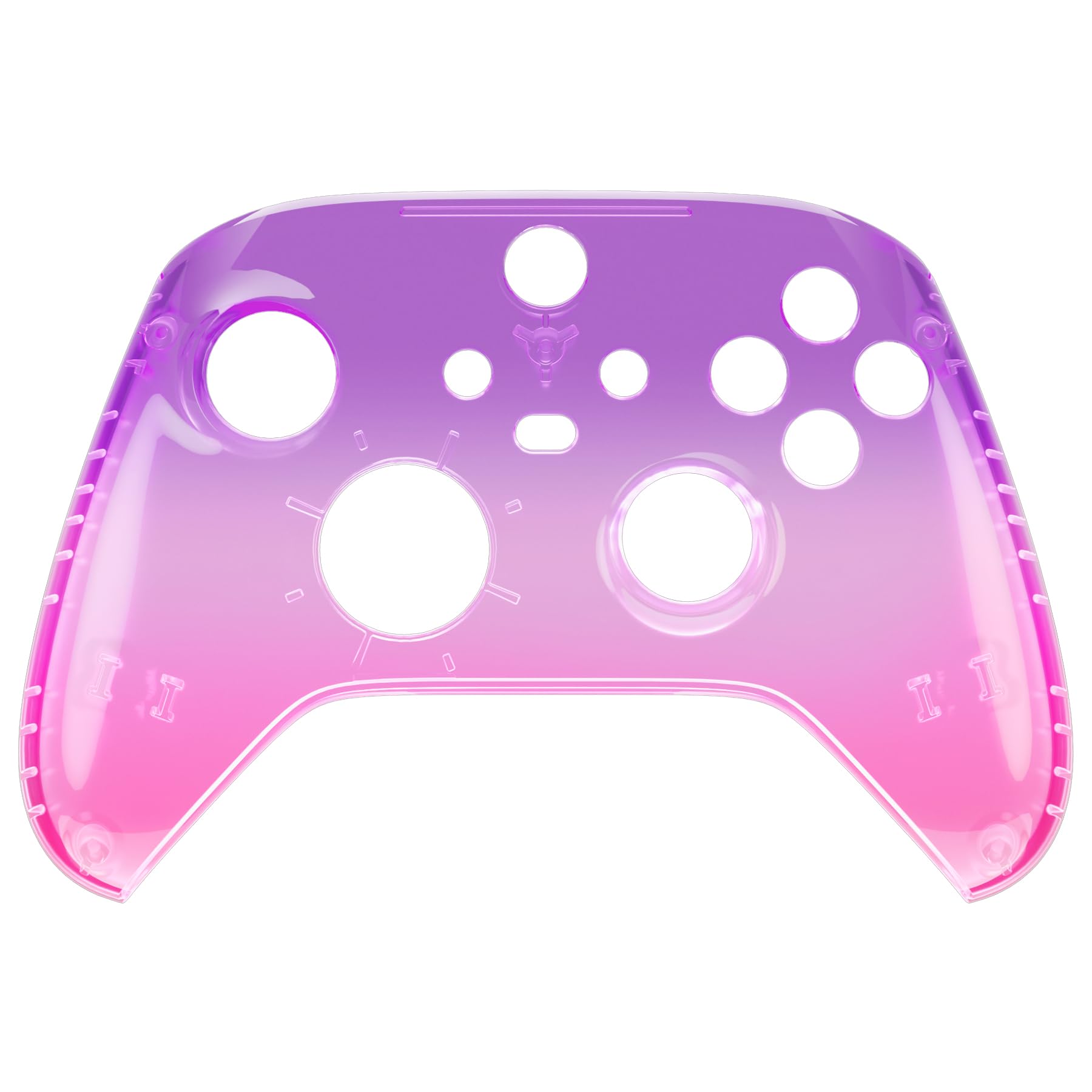 eXtremeRate Coque de rechange pour manette Xbox Series X | S, personnalisez votre contrôle – Plaque avant personnalisée pour manette sans fil Xbox – Dégradé translucide, violet, rose rouge