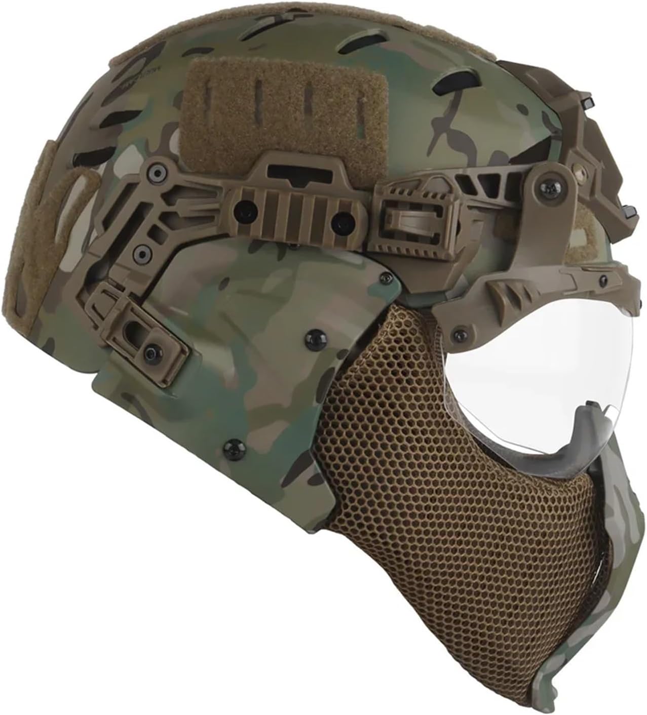 Tactical Full Protection Airsoft Helmet Modular Goggles Mask Design Outdoor Hunting Shooting Combat Training Helmet