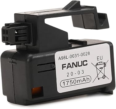1 Pack 3V 1750mAh FANUC A98L-0031-0028 PLC Battery, Replacement for FANUC A02B-0309-K102 CNC Machine Controler Battery