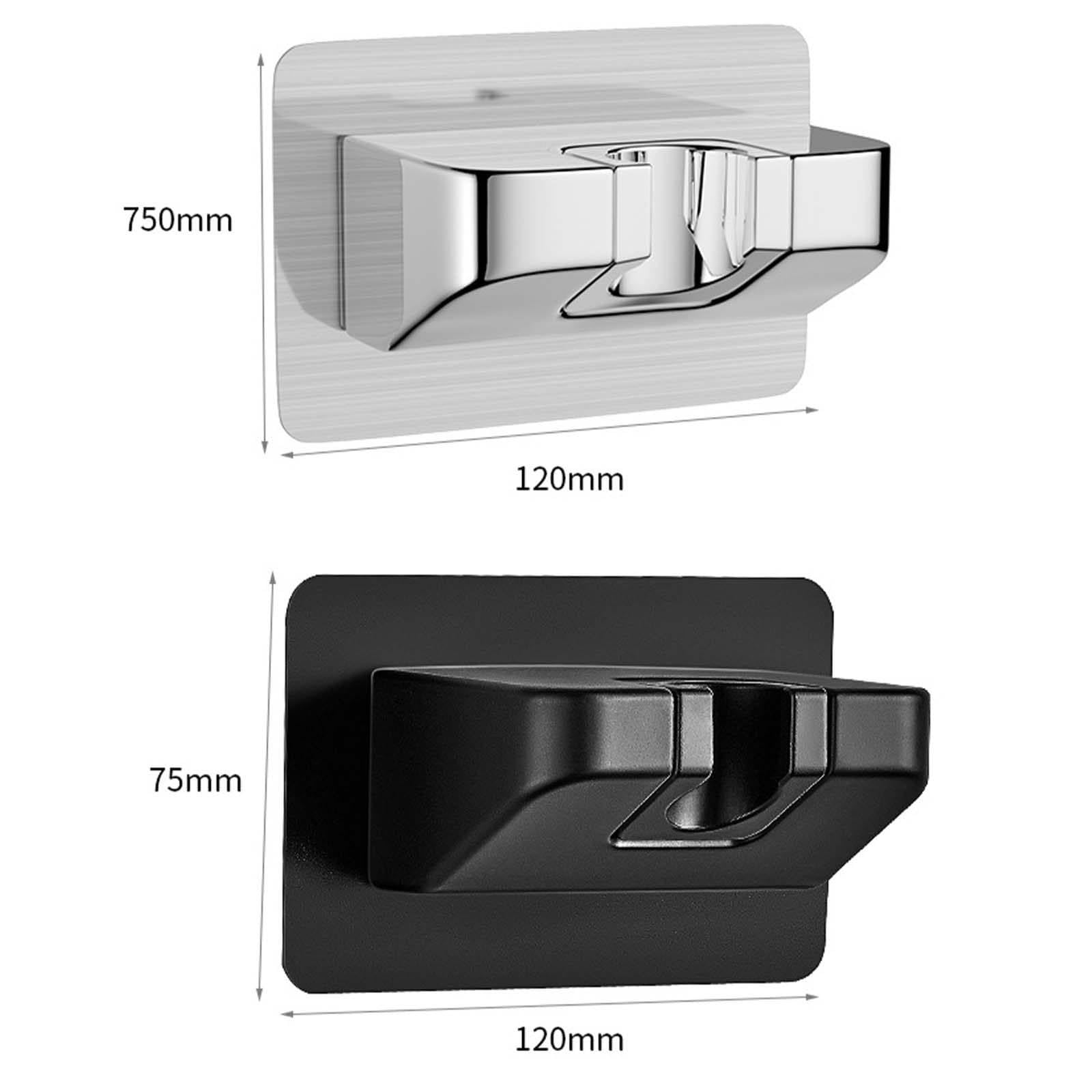 Soporte Ducha Pared Viscoso Soporte Alcachofa Ducha ABS Soporte Ducha Ajuste de Rotación de 90° Soporte de Ducha Rectángulo Soporte para Ducha Resistente a la Humedad y Duradero