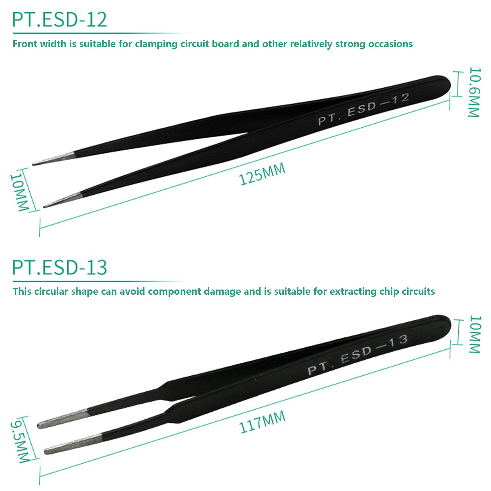 Set 2 Pinzette Di Precisione Con Rivestimento Isolante - Foto 7