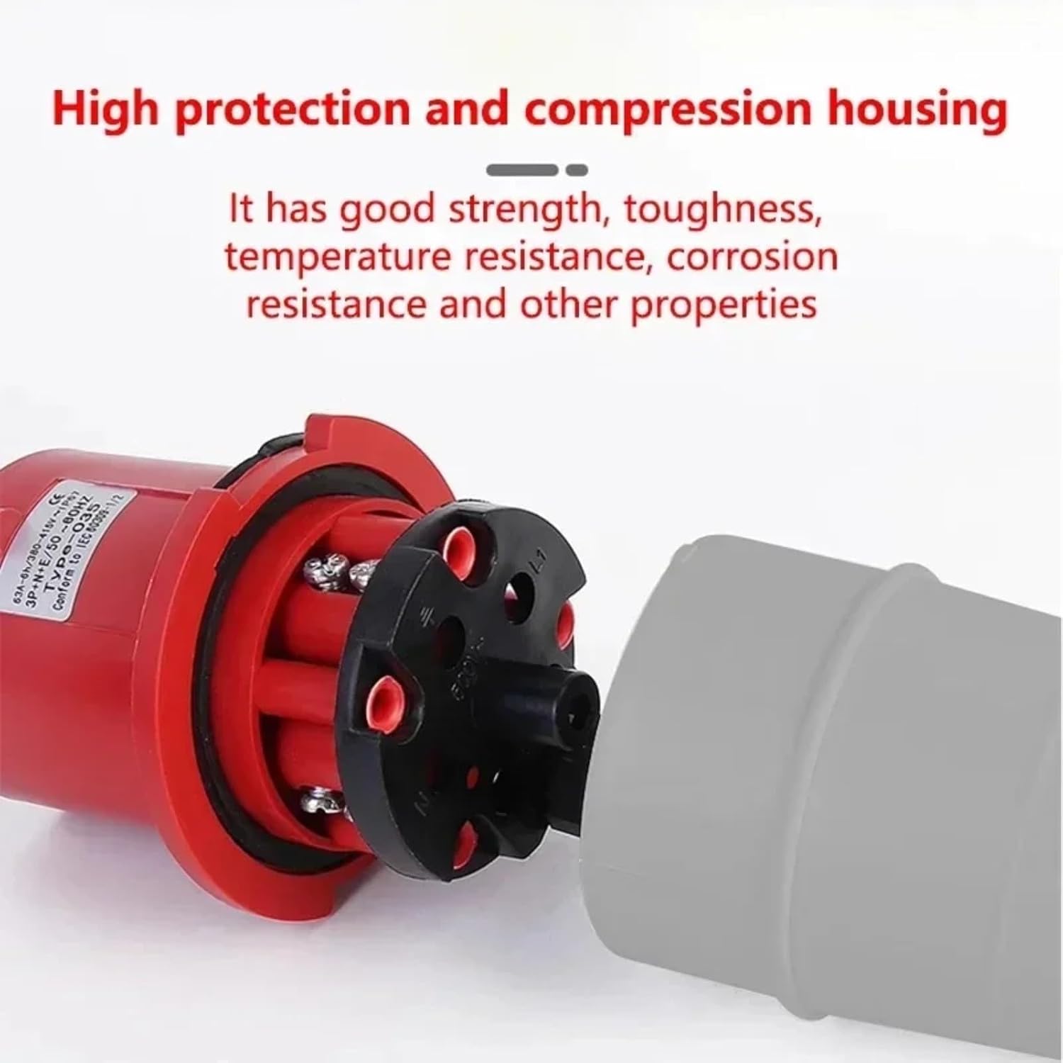 IP44/IP67 Wall-Mounted Plug Male and Female Plug(16A Connector 50 PCS 5P IP44)