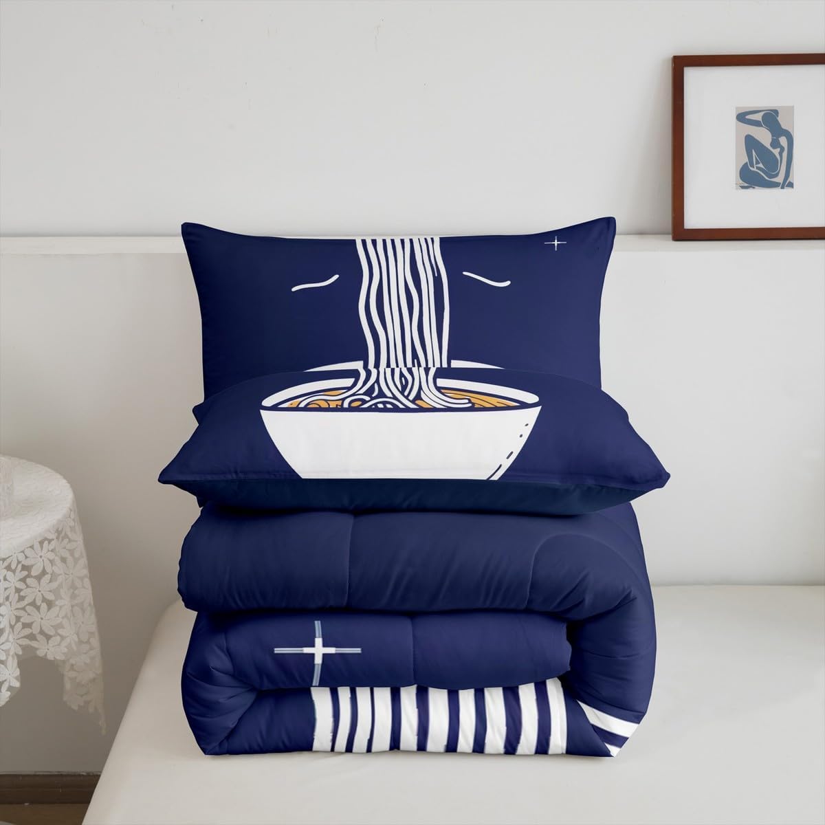jejeloiu Ramen Comforter Set Full Size for Boys Girls Teens image 5