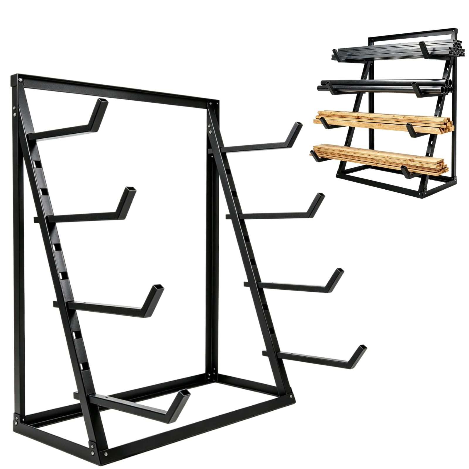Photo 1 of ZERTNROW 2000lbs Steel Lumber Rack, 4-Tier Storage