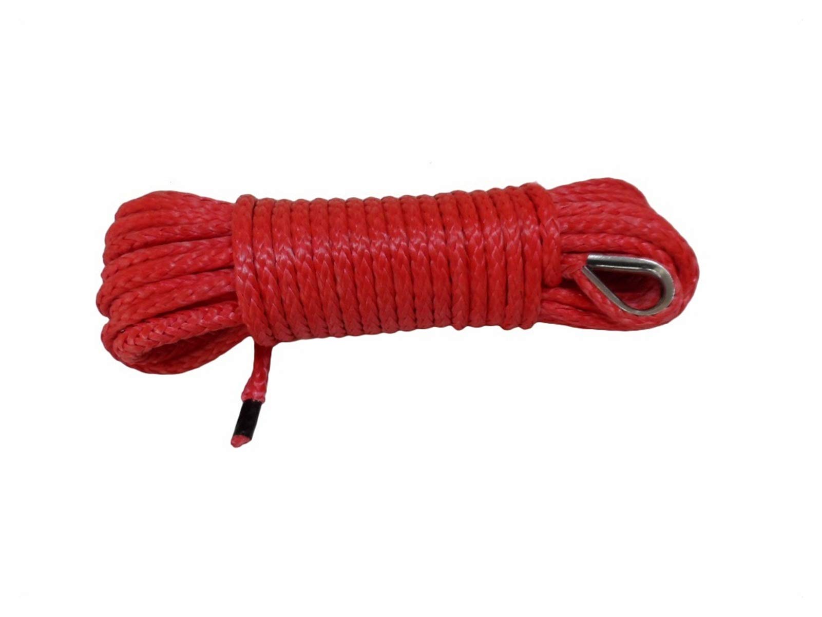 Winch Rope, Red 6mm*15m Synthetic Winch Rope,ATV Line,Boat Cable, 6mm,Plasma