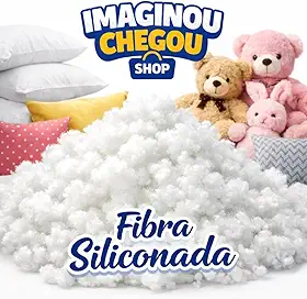 Enchimento de Fibra Macia Siliconada, para travesseiros, Almofadas e Pelúcias, Imaginou Chegou Shop 1KG