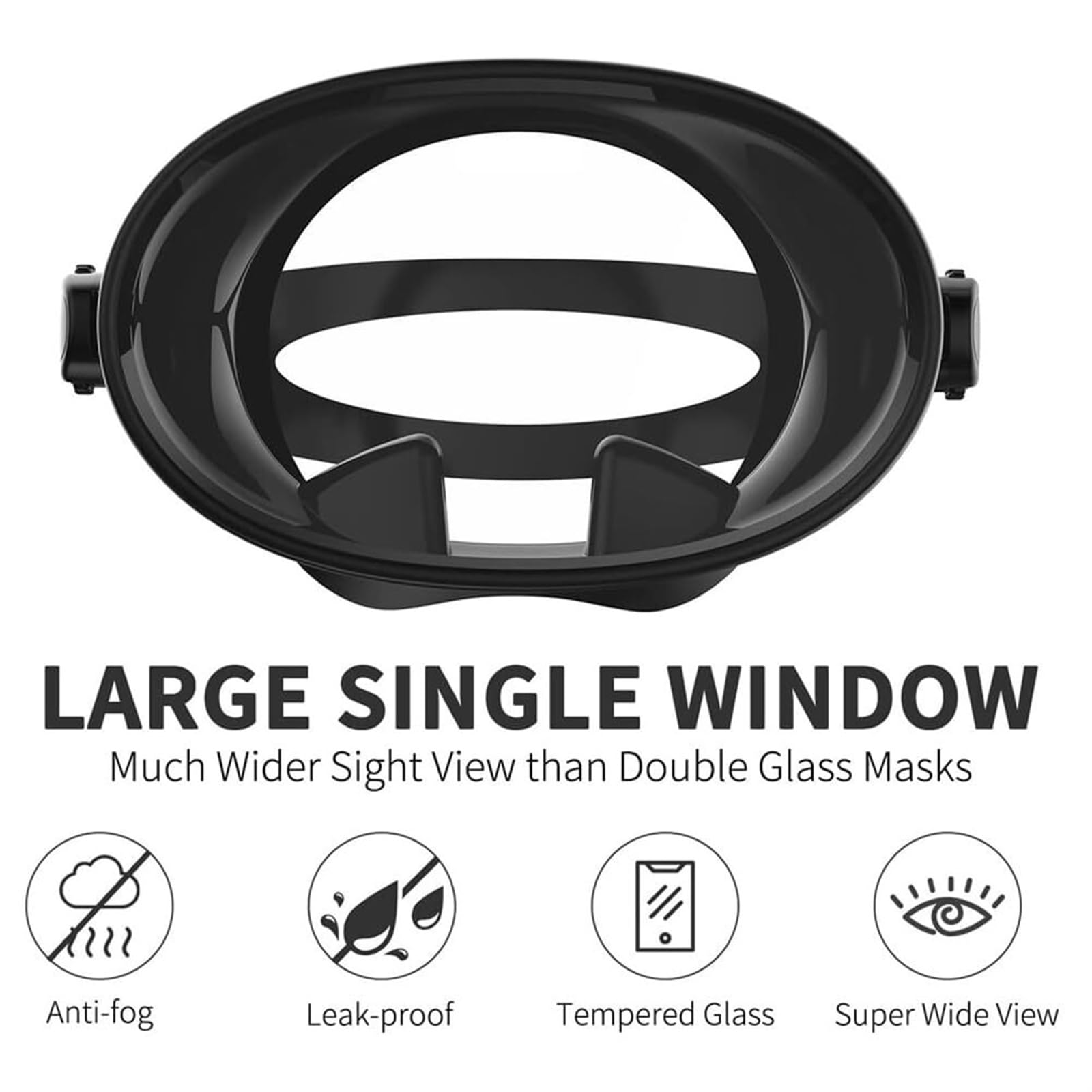 Lunettes De Plongée en Apnée Masque De Plongée en Apnée en Verre Trempé avec Cache-Nez HD Champ De Vision Lunettes De Plongée Lunettes De Plongée Étanches Anti-buée Antidéflagrantes Masques