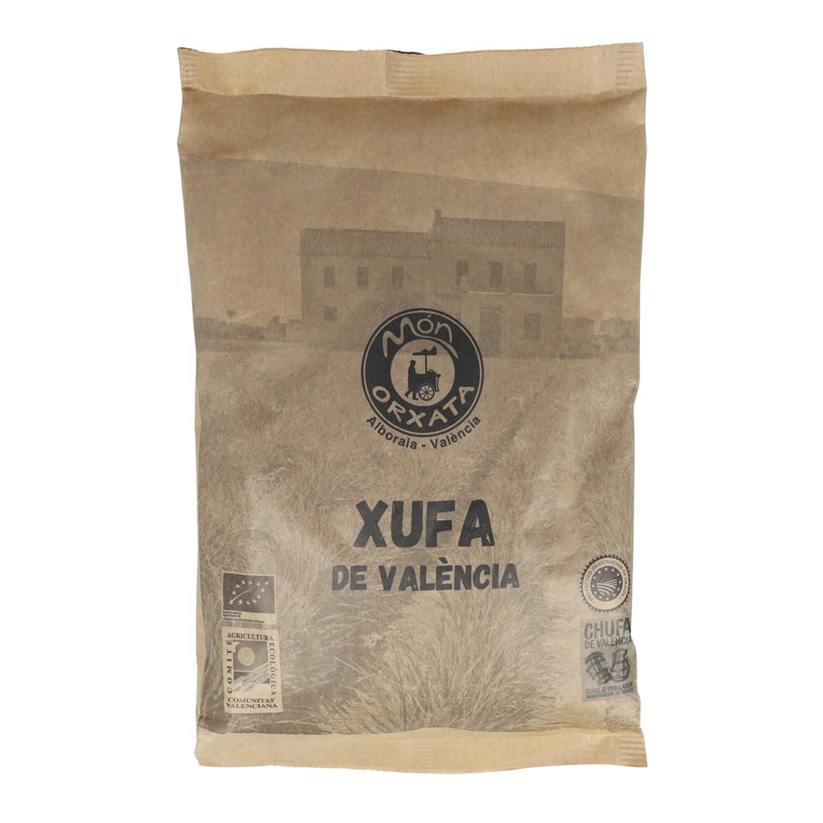 Chufa ecológica BIO 1 Kg Atmósfera protectora D.O. València - Món Orxata. Ideal para consumo en crudo o para elaboración de horchata. Conservar a menos de 15º