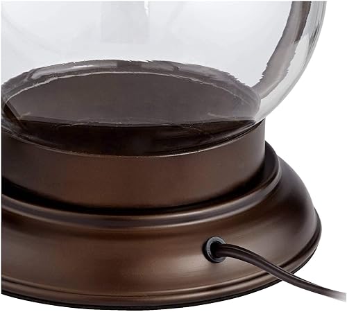 Miniatura 6 de Franklin Iron Works Fredrik - Lámpara de mesa rústica industrial con luz nocturna, estilo Edison antiguo LED de 27 pulgadas de alto, farol de bronce