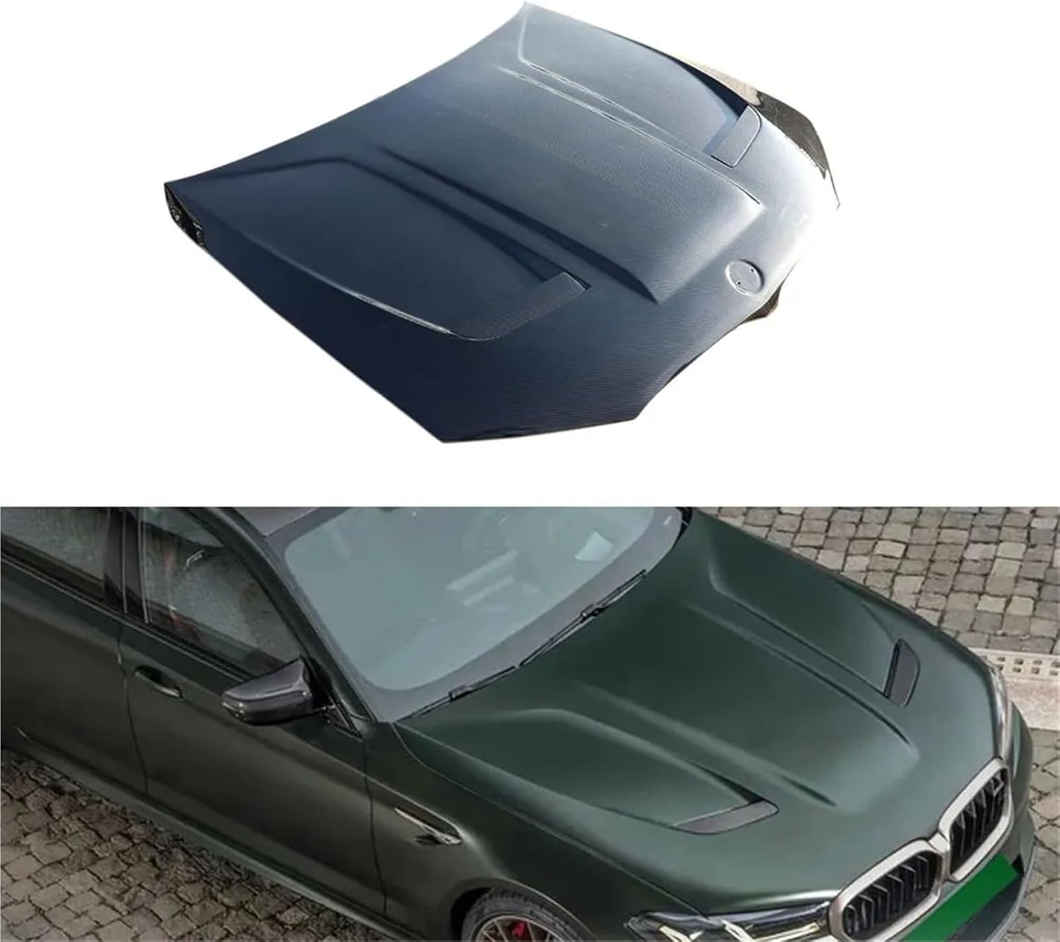 Dry Carbon Fiber Car Engine Hood Bonnet Compatible With F90 M5 Sedan 4-Door