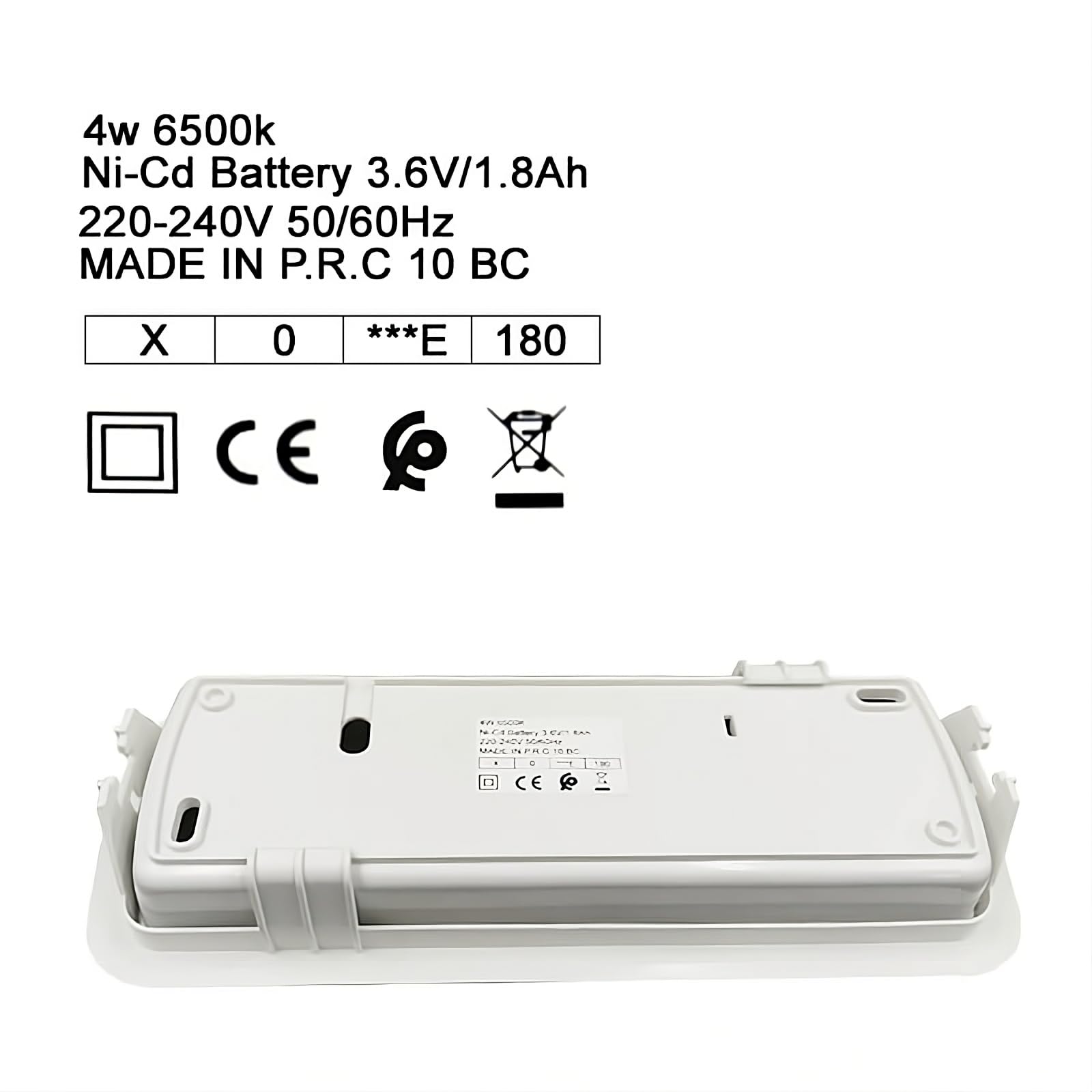 FactorLED Luz de Emergencia Pared LED, 4W (40W), Incluye Kit de Techo, superficie o Empotrable, función AutoTest, 3 horas de autonomía, IP20, Batería 3.6V 1800mA, Luz fría 6500K (91781, 1)