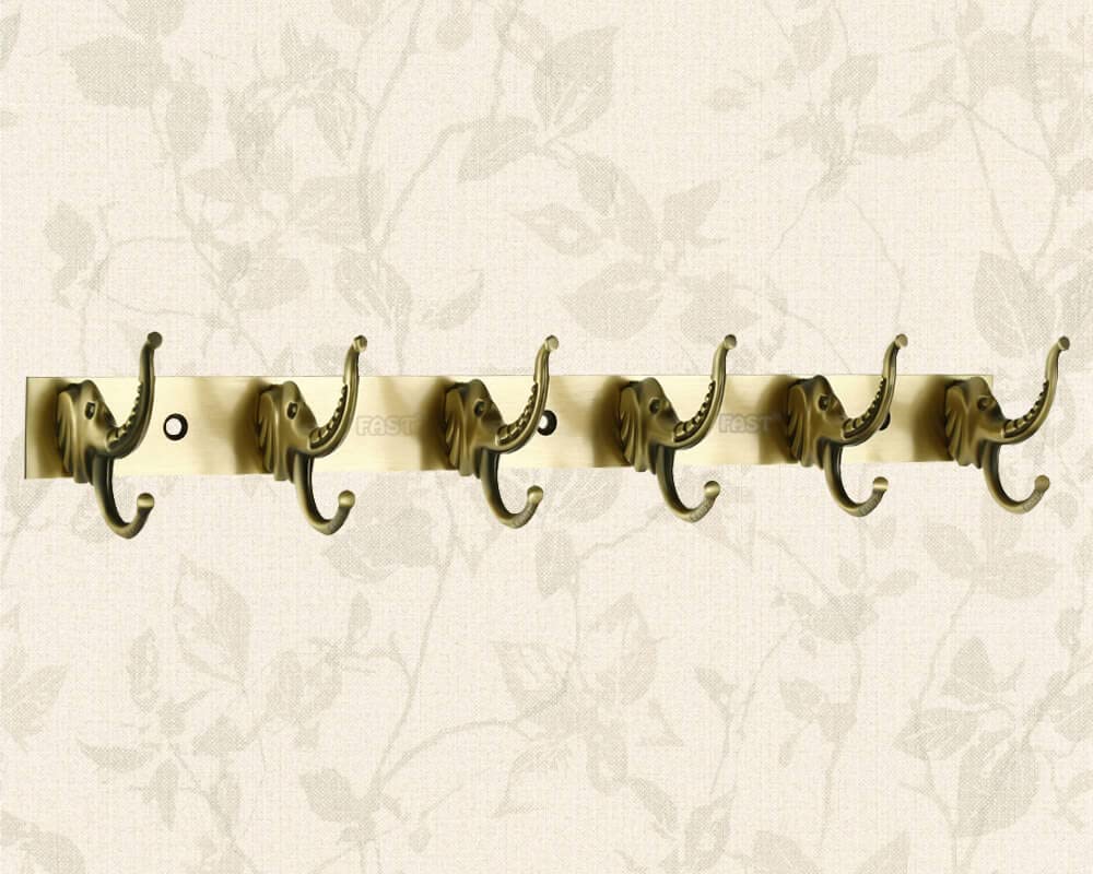 FAST CH16 Elephant Deluxe Brass Antique Wall & Door 2 3 4 6 Hanging Multi Pin Hooks for Hanging Clothes, Towel, and Coat Hook (6 Double Hanging Hooks 1 PCS) (B09W6723WJ) Amazon Price History, Amazon Price Tracker