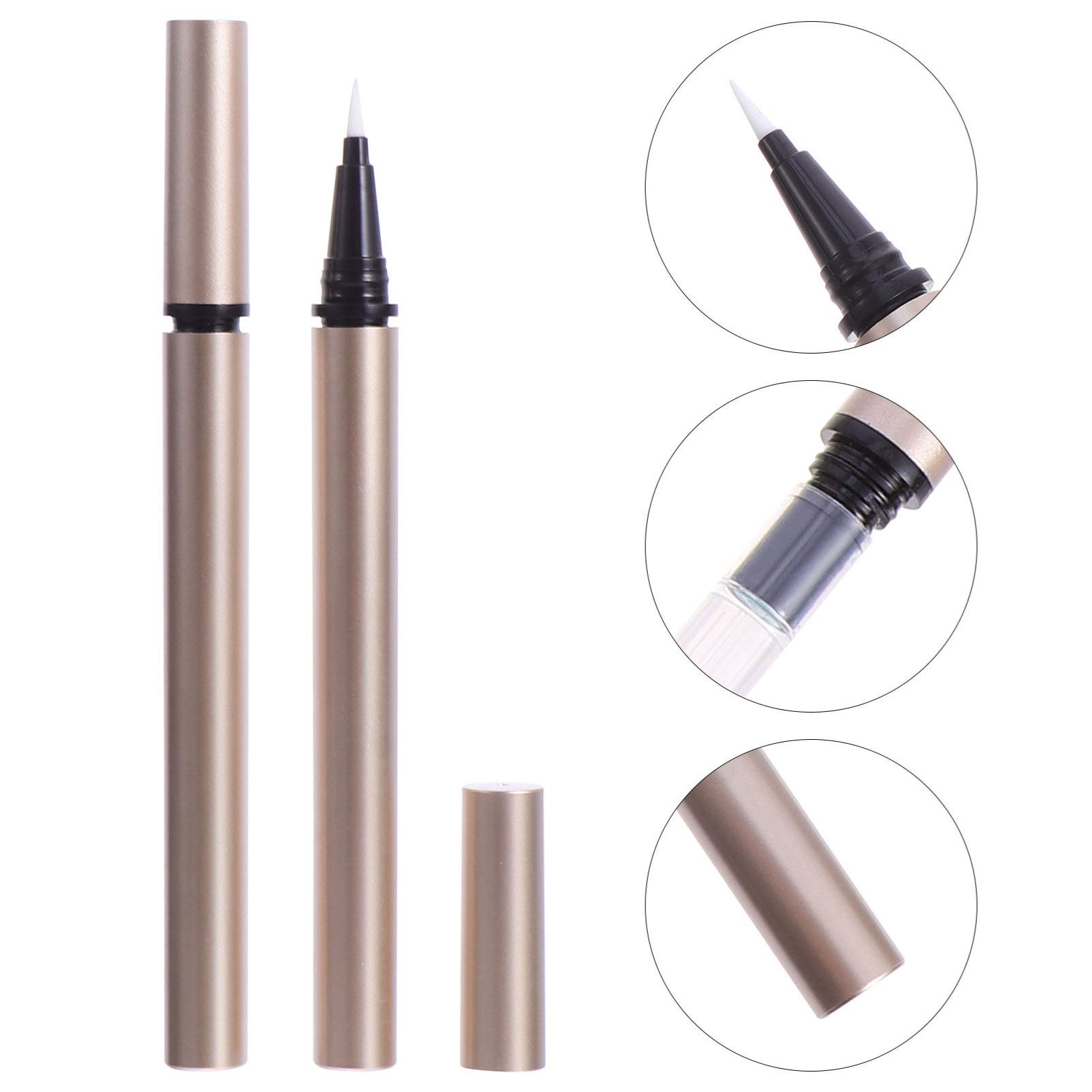 Tubo de Delineador de Ojos Recargable 1ml de Plástico Dorado 5 Piezas | Tubo Delineador de Ojos Recargable, Aplicadores de Delineador Líquido, para Tiendas de Cosmética y Mayoristas