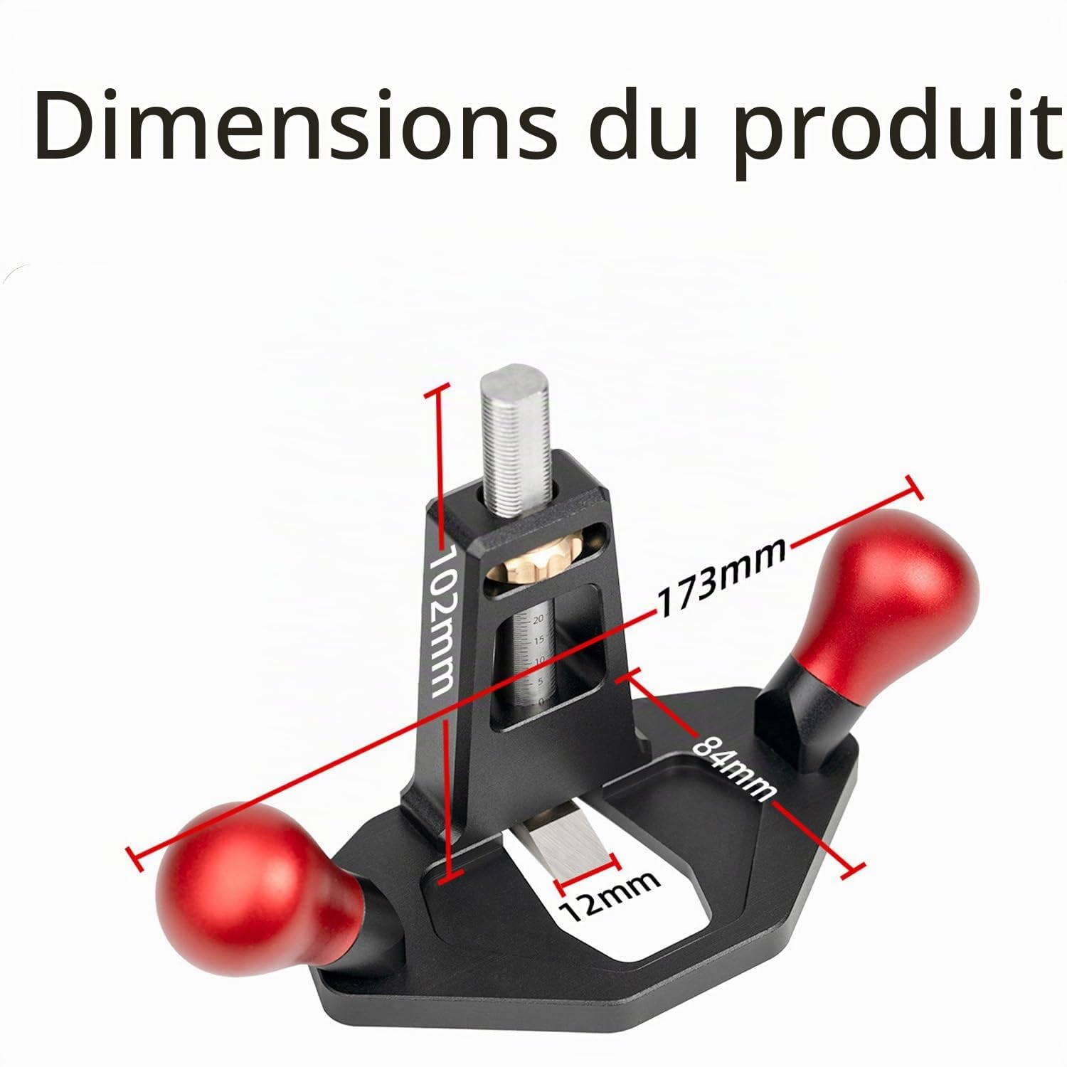 Rabot à Main,Rabots à Bois Ajustables Et Durables,Rabots à Bois Manuels pour Le Travail Du Bois,La Coupe,Le Rabotage Et Le Lissage Des Surfaces(Noir)
