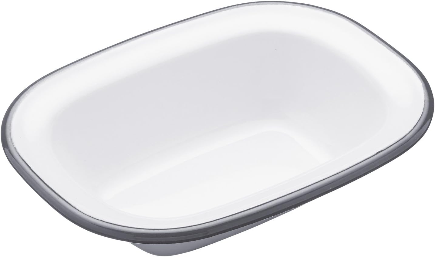 KitchenCraft Living Nostalgia Small Oblong Enamel Pie Dish, 16 x 12 cm