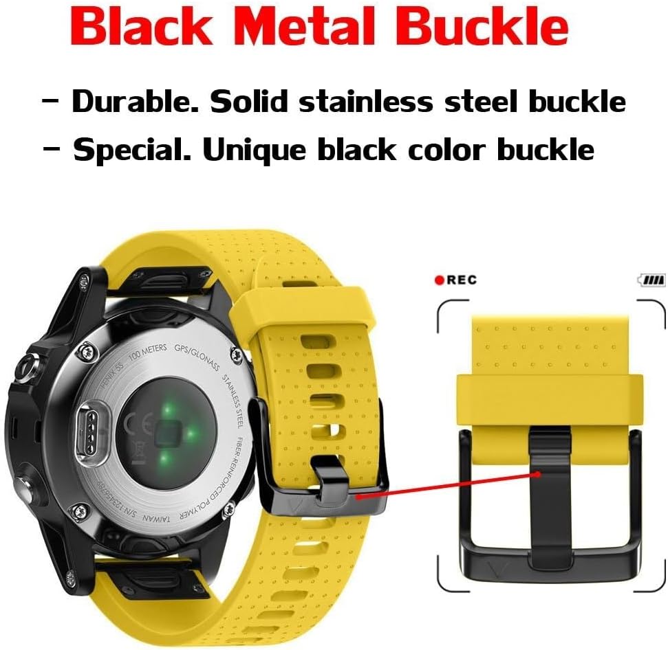 for 5S/Fenix 6S Bands 20mm Easy Fit Silicone Watch Replacement 7S/Fenix 5S Plus/Fenix Pro/D2 Delta S Smartwatches