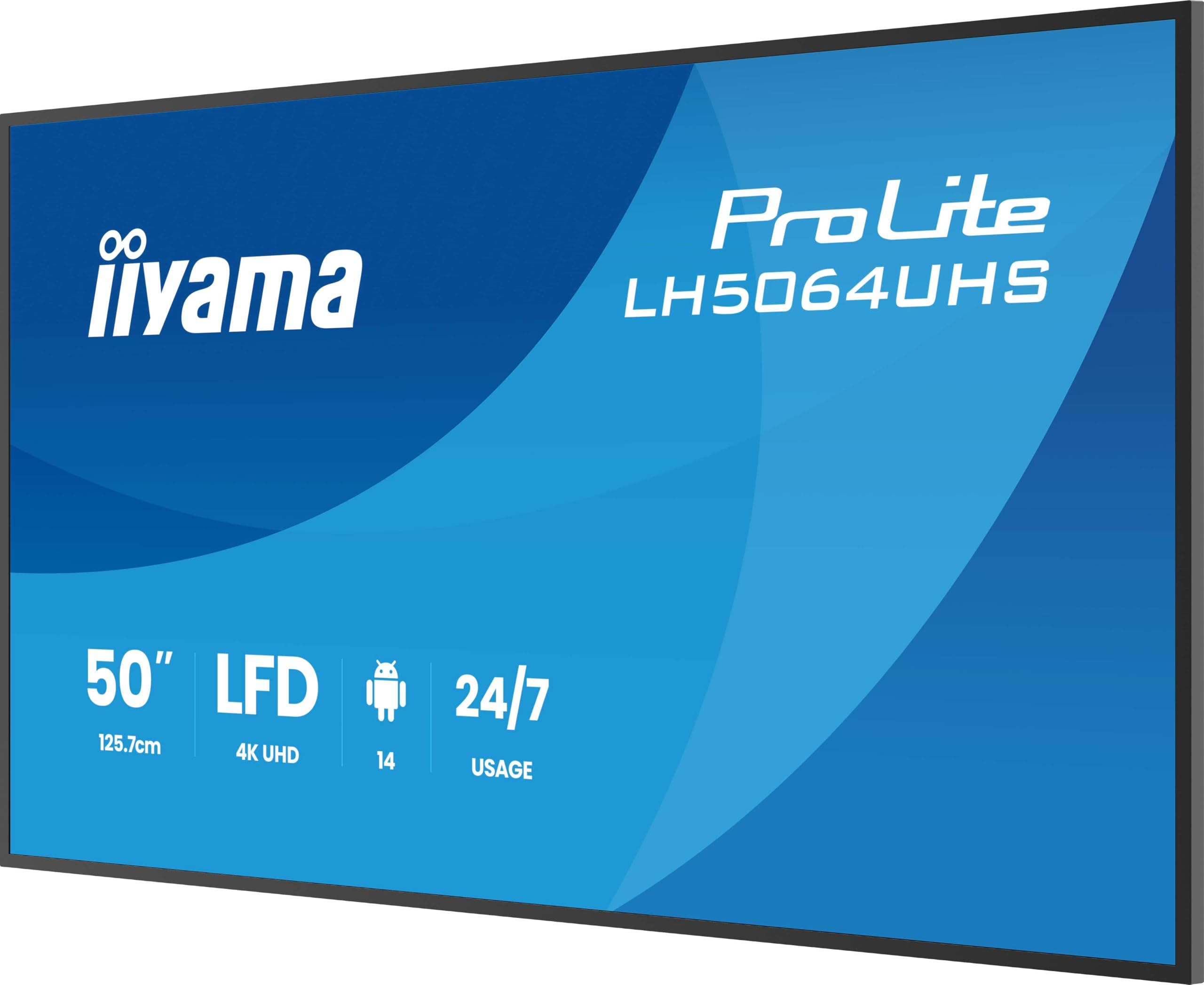 iiyama LH6564UHS-B1AG visualizzatore di messaggi Pannello piatto per segnaletica digitale 165,1 cm (65") Wi-Fi 500 cd/m? 4K Ultra HD Nero Android 24/7