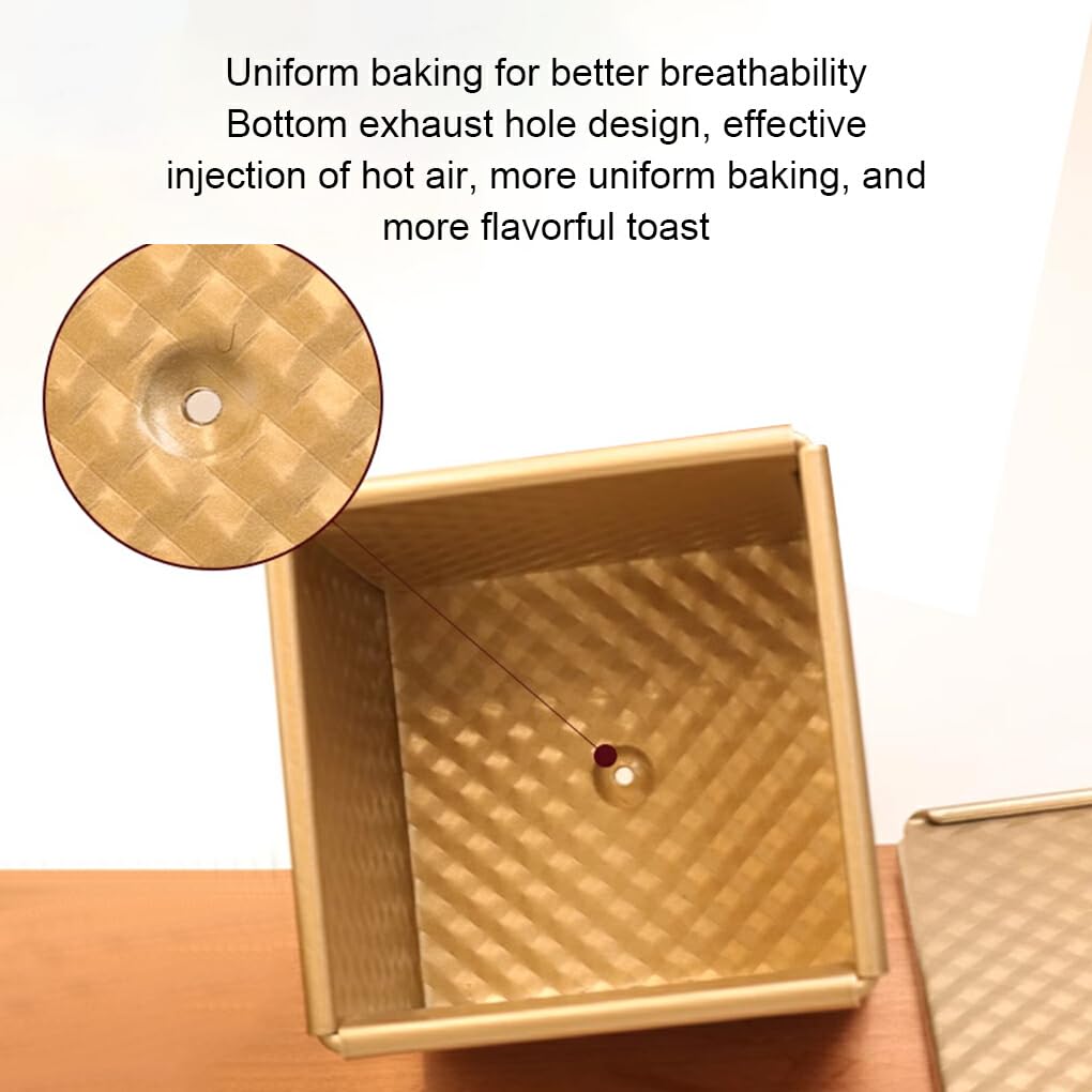 Molde para pan tostado con tapa, fácil de limpiar, 6 uds., versátil, resistente al calor, aleación de aluminio, molde para hornear pan con tapa