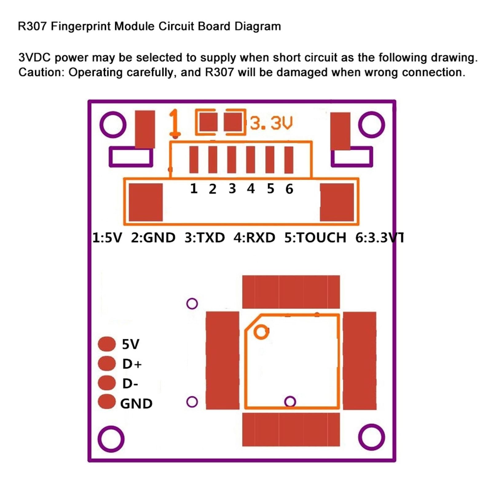 R307 Optical Fingerprint, Biometric Scanner Module Reader Sensor Access Control Attendance Recognition Device