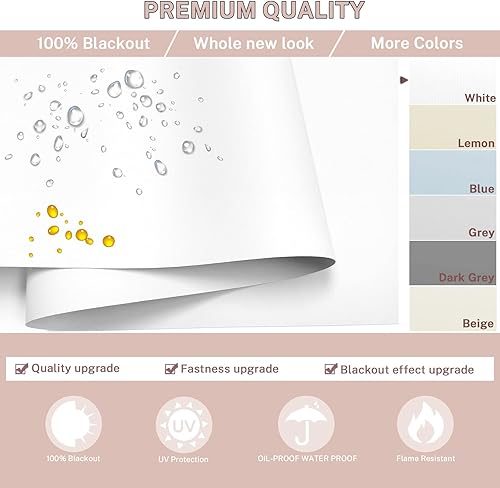 Miniatura 17 de Persianas enrollables opacas para ventanas y dormitorios, oscurecimiento de la habitación, impermeables, con aislamiento térmico, para ventana