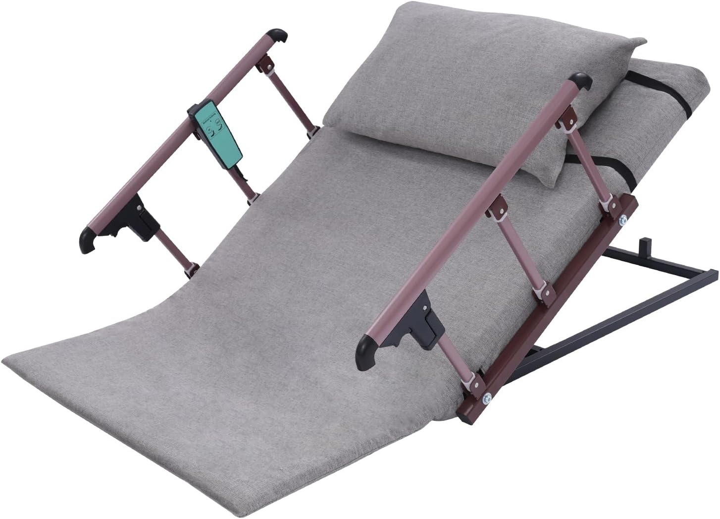 Electric Lifting Adjustable Bed Back Rest, 2-80 ° Electric Auxiliary Backrest for Neck Lumbar Back Support, Sit-up Bed Back Rest for Elderly Patient Injured, Fold Guardrail (Grey)