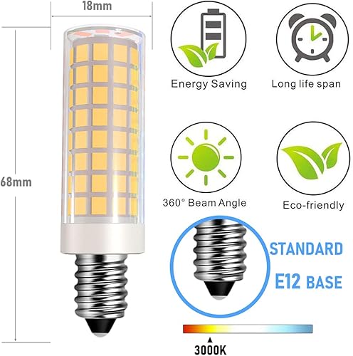 Miniatura 2 de Bombilla LED E12 C7 Base C35 Bombilla de candelabro C37 Bombilla de ventilador de techo Kx-2000 Bombilla de repuesto de 120 voltios para máquina de