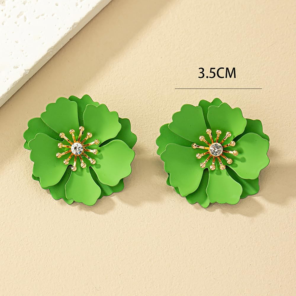 Denifery Unique Boho Flower Dangle Earrings Exaggerated Layered Floral Petal Drop Dangle Earrings Statement Stud Earring for Women Jewelry - Image 6
