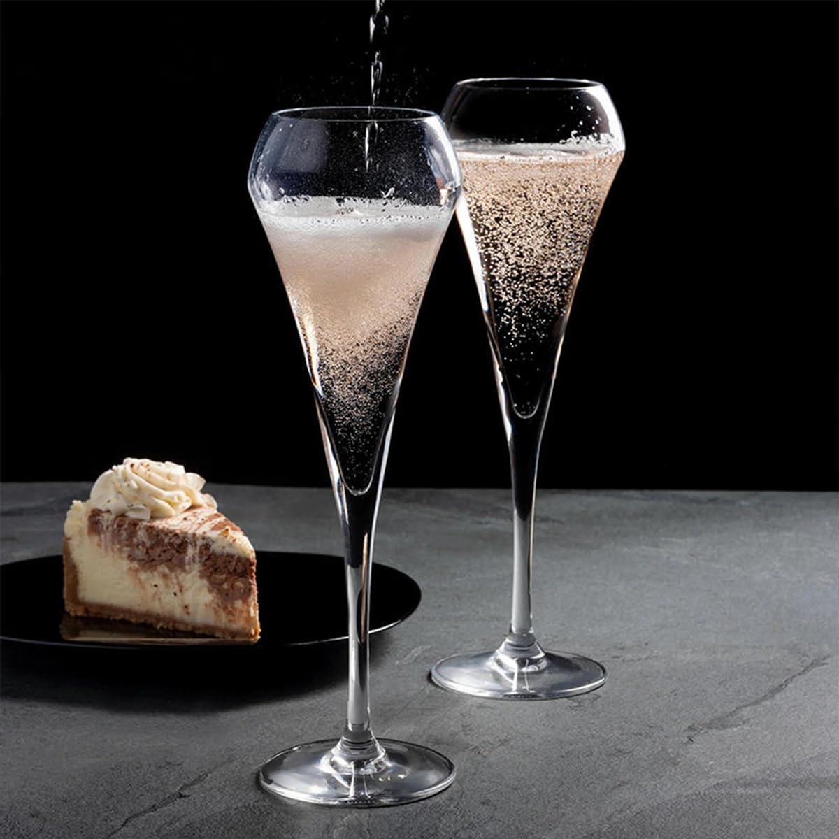 Melbify Diamond Wine Glasses | Set of 4 | 200 ml | Wide Mouth Crystal Wine Glass | Luxury Wine Glassware | Fancy Wine Glasses Gift Set | Designer Wine Glasses | Unique & Imported