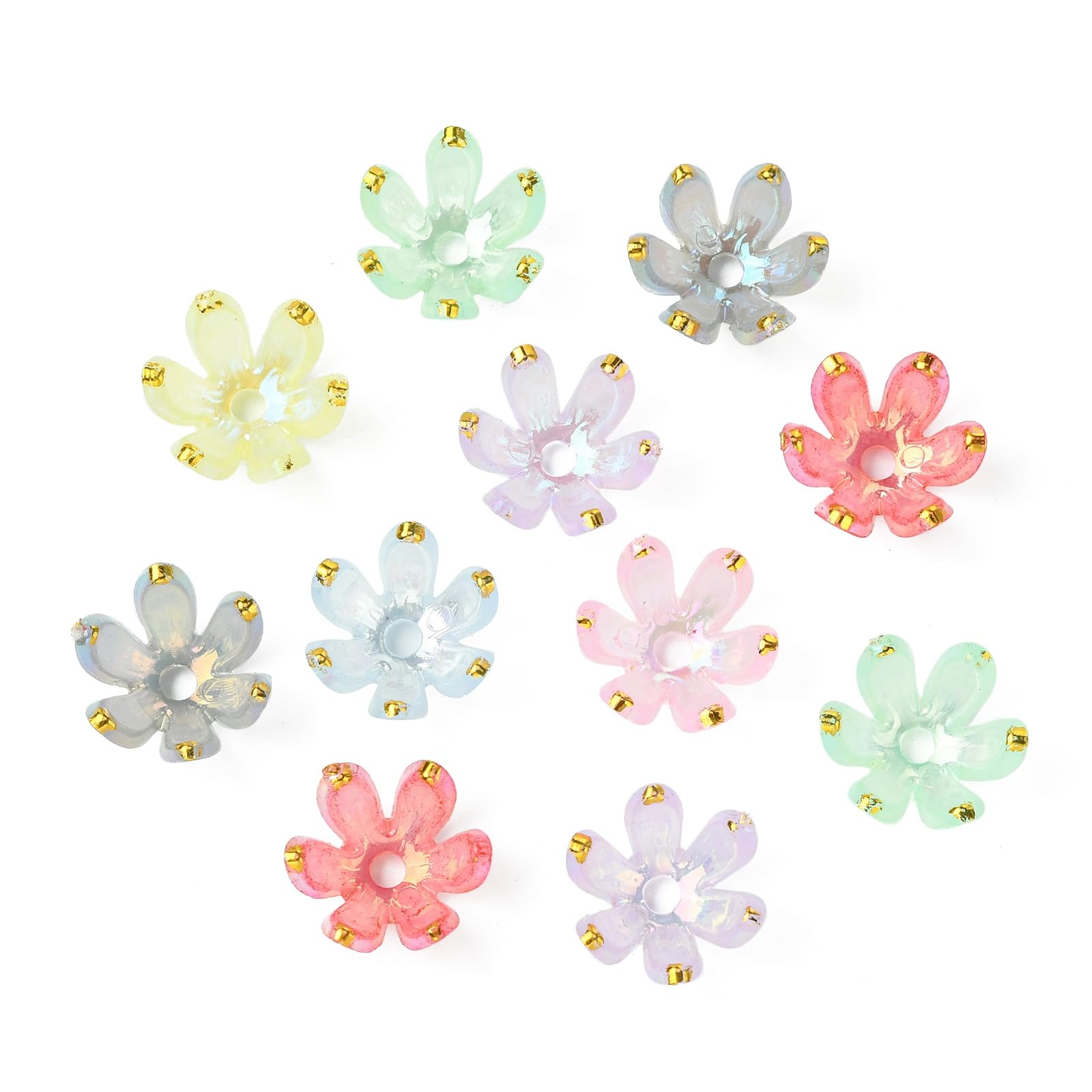 50 Pcs Tappo Fiore In Metallo Tappi Di Perline Gioielli Fai Da Te - Foto 9