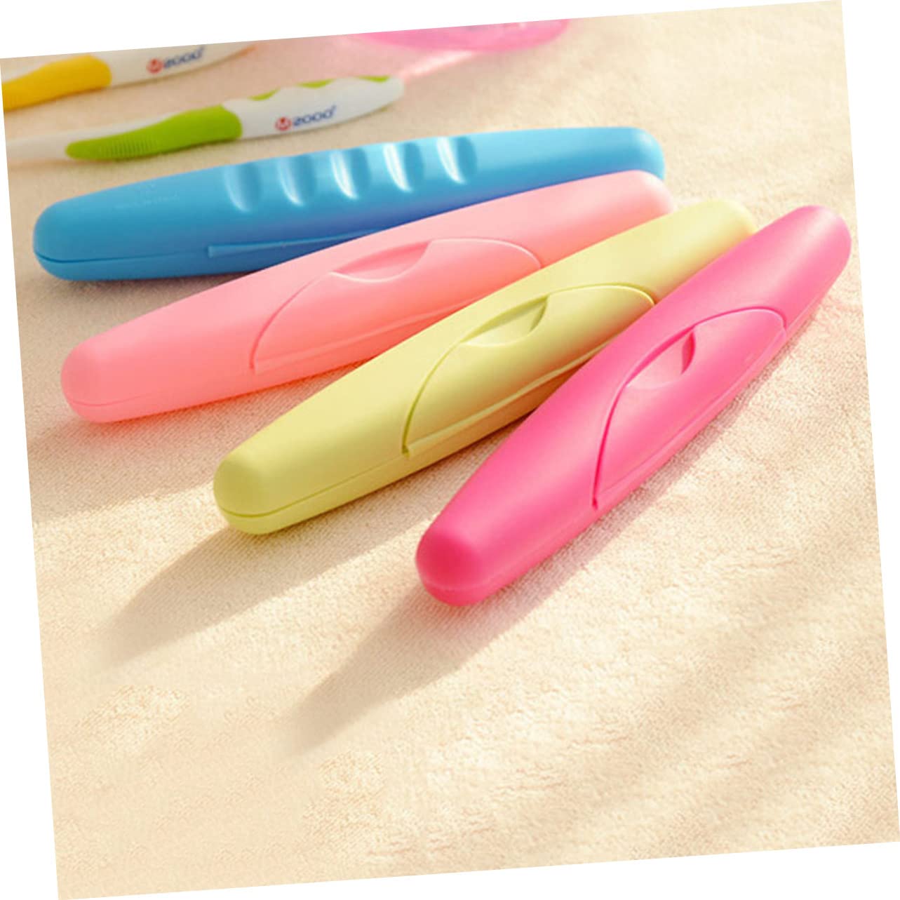 FRCOLOR 12 Unidades Estuche de Viaje para Cepillo de de Viaje, Soporte para Tubo con Tapa, Tubo de Cepillo de, Caja de Almacenamiento para cepillos de con Cerradura, Caja de
