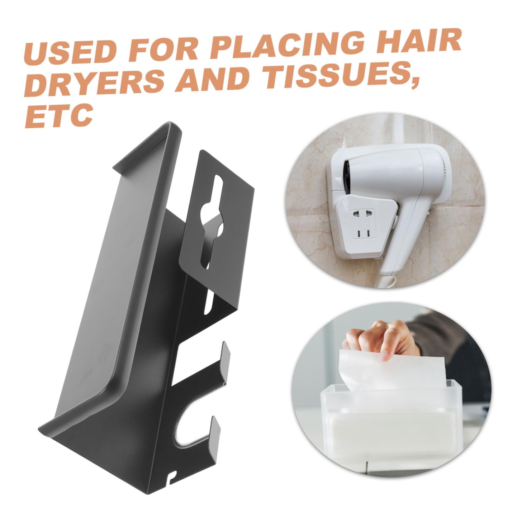 Alipis Estante De Baño Secador De Cabello Organizador De Secador De Pelo Soporte para Secador De Pelo Montado En La Pared Almacenamiento De Secador De Pelo Alisador Titular Acero