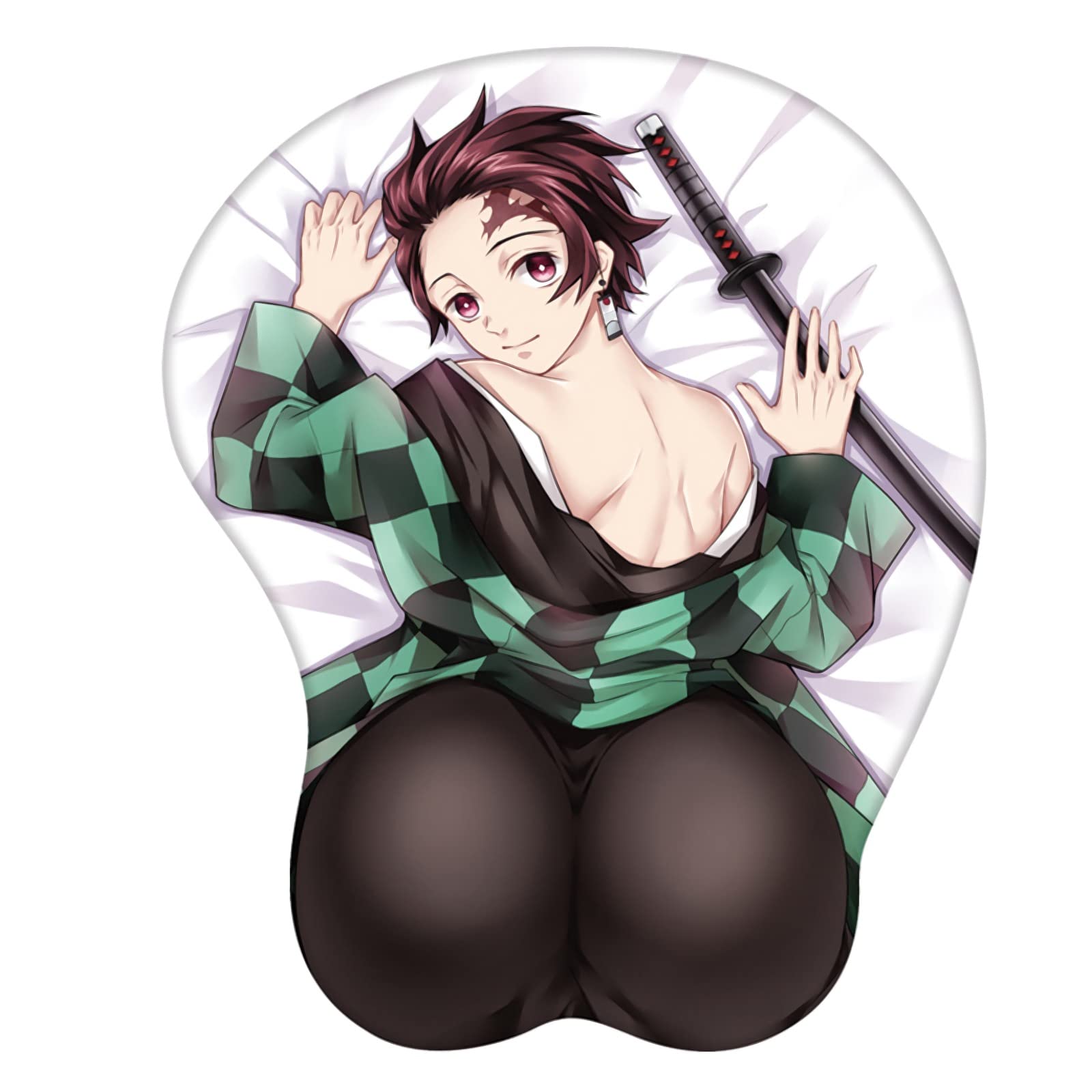 CBYARN·3D Anime Cartoon Silica Gel Wrist Support Rest Mouse Pad Wrist Cushion Pad Nonslip Mouse Pad Pain Relief,Kamado Nezuko-Multi