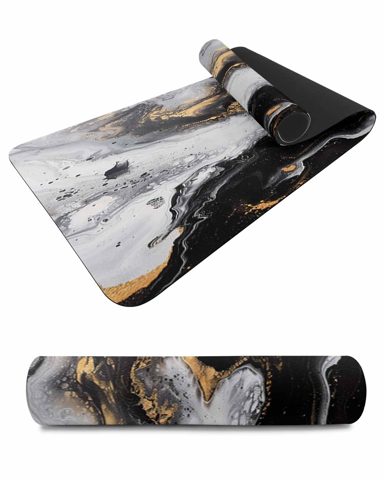 Debedcor Heat Proof Table Pads Waterproof Decorative, Grey Black Marble Texture Non-Slip Table Countertop Protector, Abstract Art Geometric Insulation Mat for Kitchen Room, 40 x 12 Inches