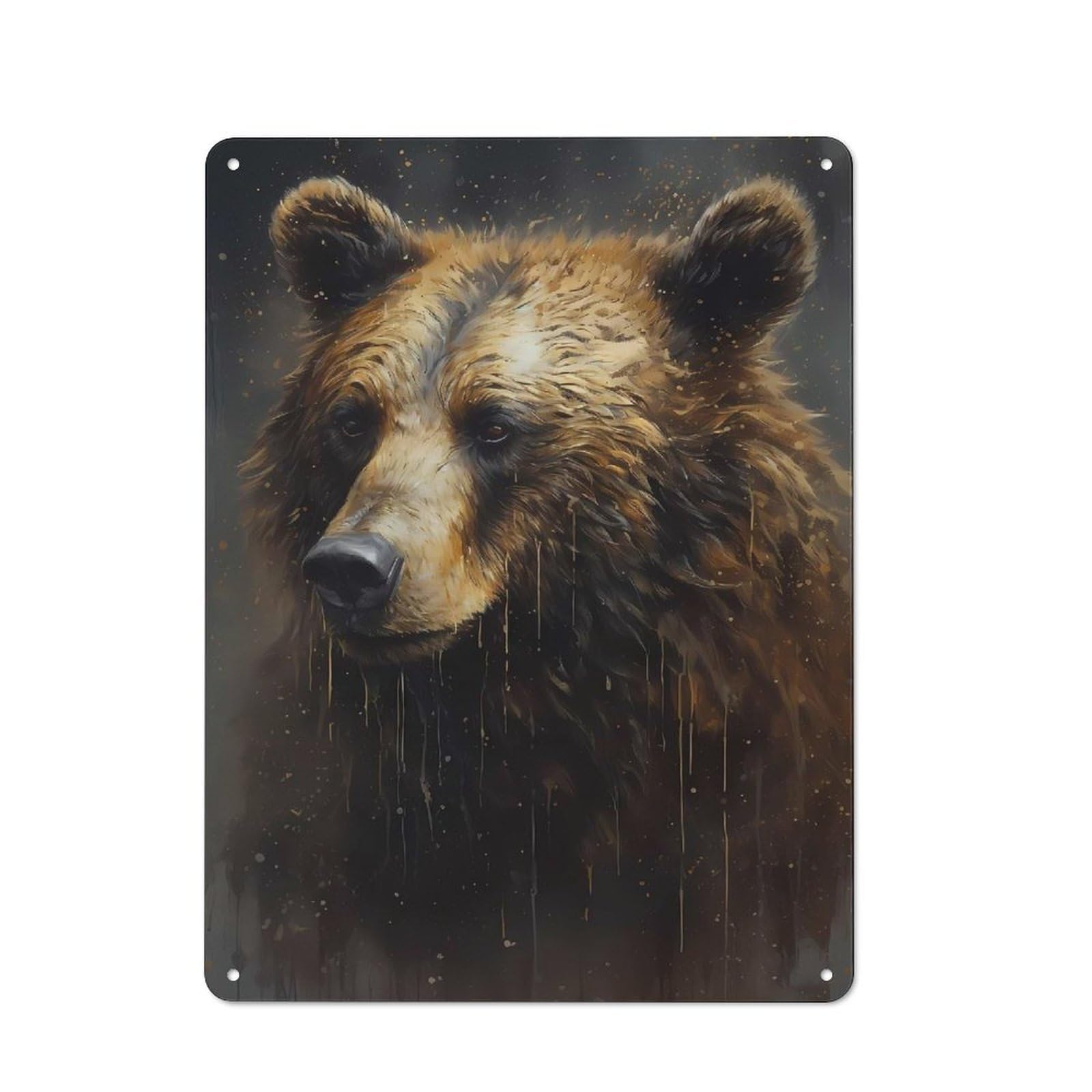 Junmoney Bear Imaginative Play Vintage Vintage Metal Sign 40X30cm, Pub Wall Decor For Cafe, Pub, Workshop Or Home Bar