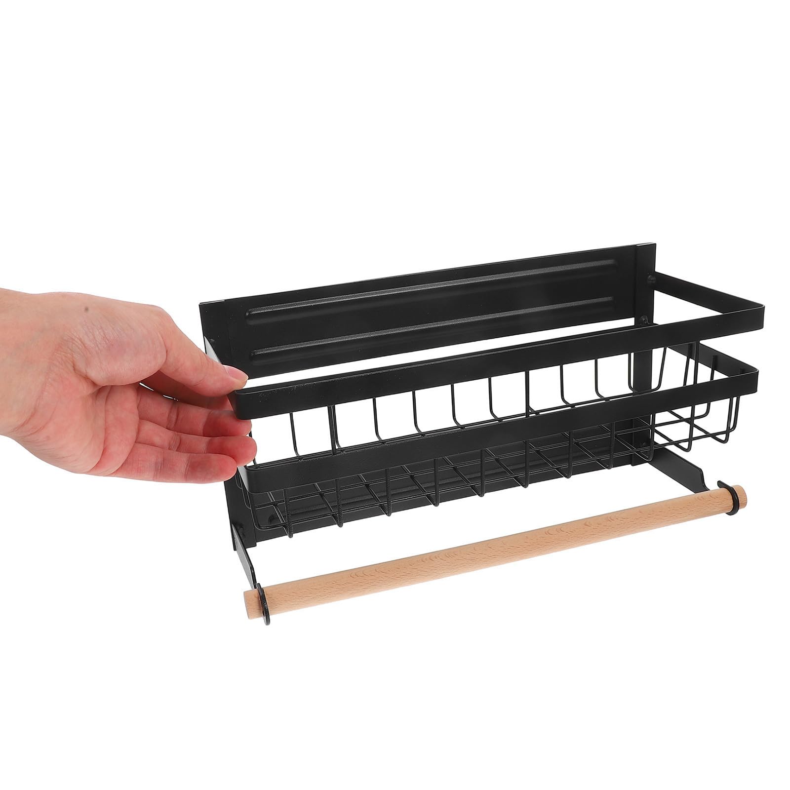 Scaffale Magnetico per Spezie da Frigorifero in Acciaio al Carbonio Nero