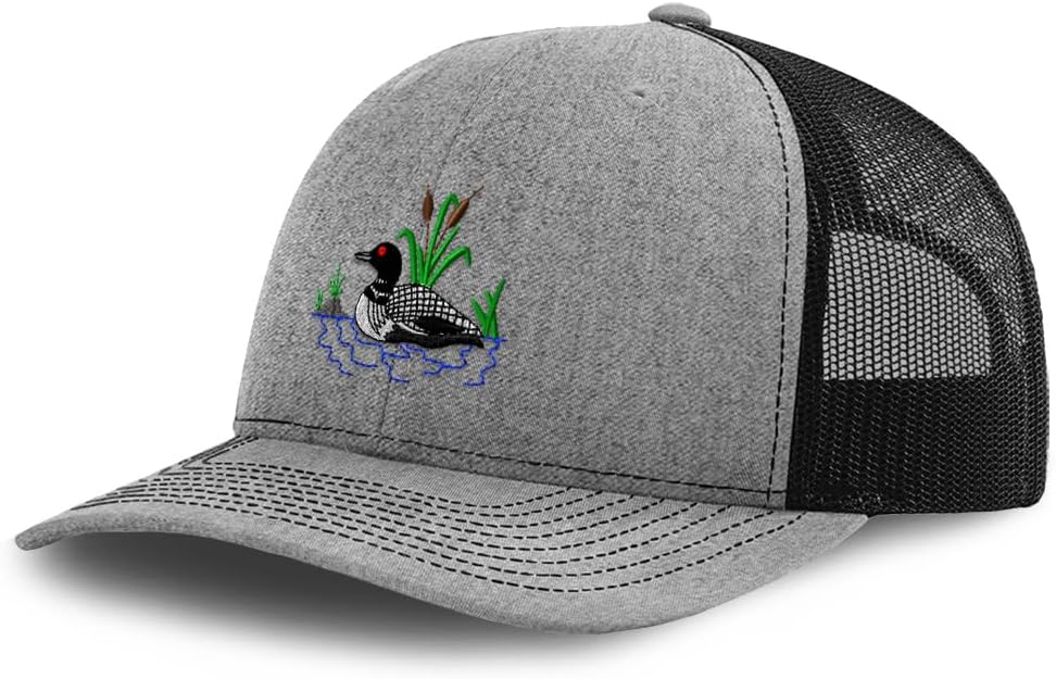 Richardson Mesh Cap Hat Embroidered Animal Wildlife Bird Loon Trucker Hats for Men & Women