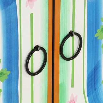vidaXL Solid Mango Wood Hand-Painted Sideboard - Multicolor, Artisan Cabinet Storage for Living Room/Kitchen/Dining Area, 27.6x13.8x23.6