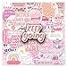 50Pcs Quote Stickers, Positive Stickers Motivational Waterproof Vinyl Stickers for Water Bottle Laptops Computers Vision Board for Women Adults Students Teachers Teens (Pink50)