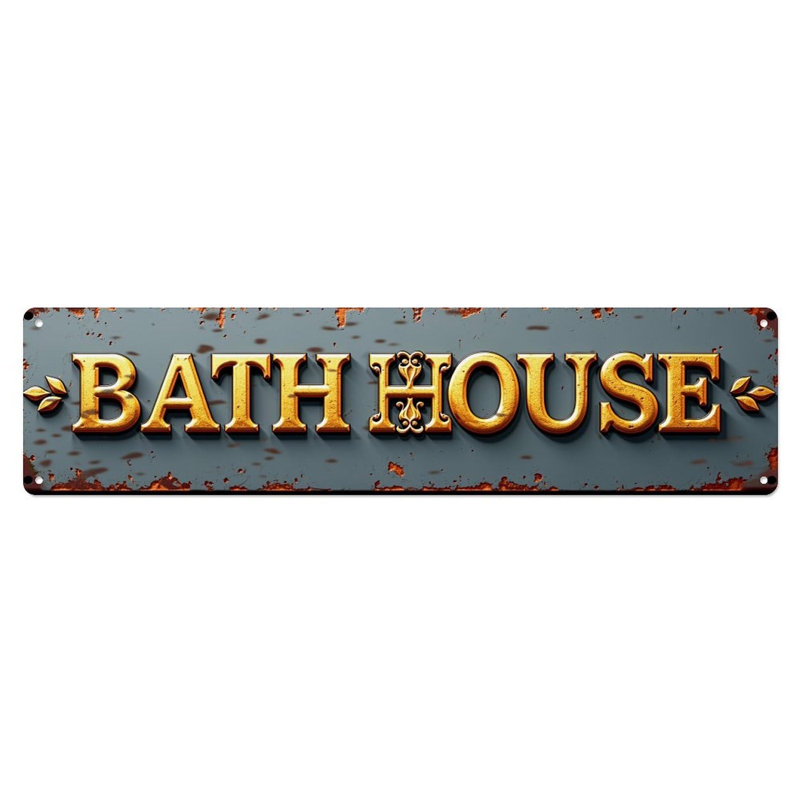 Bath House Sign Pattern Metal Tin Sign Plaque