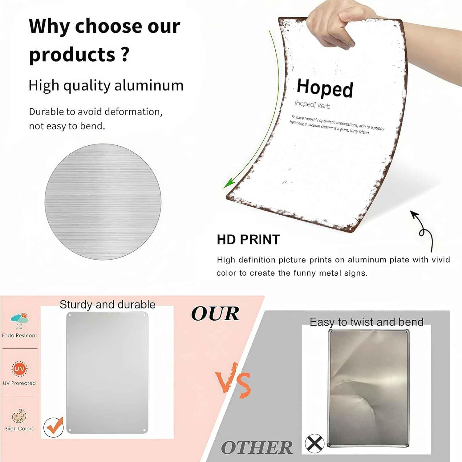 Funny Definition Style Metal Sign 8x12 In Hoped Verb To Have Foolishly image 3