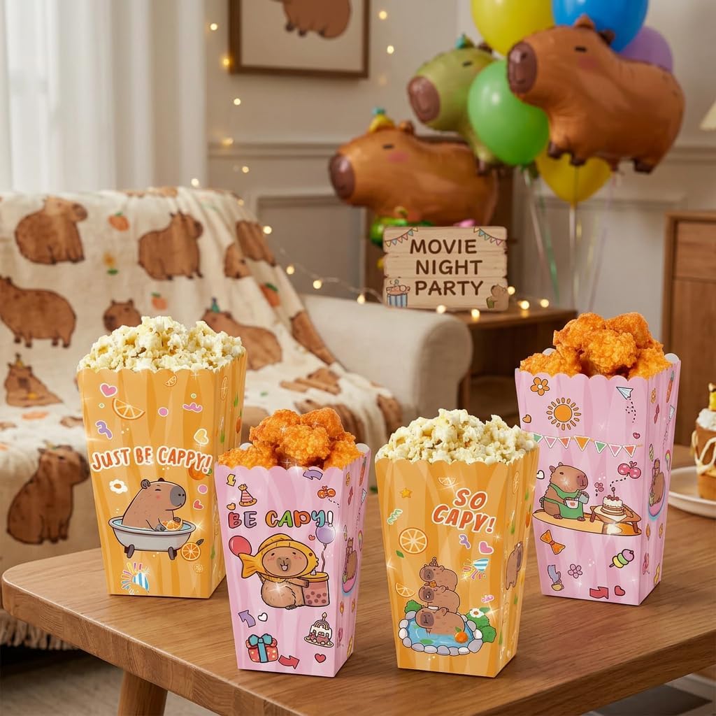 LaVenty Capy Party Favor Bags Cute Capy Goodies Candy Bags Popcorn Boxes