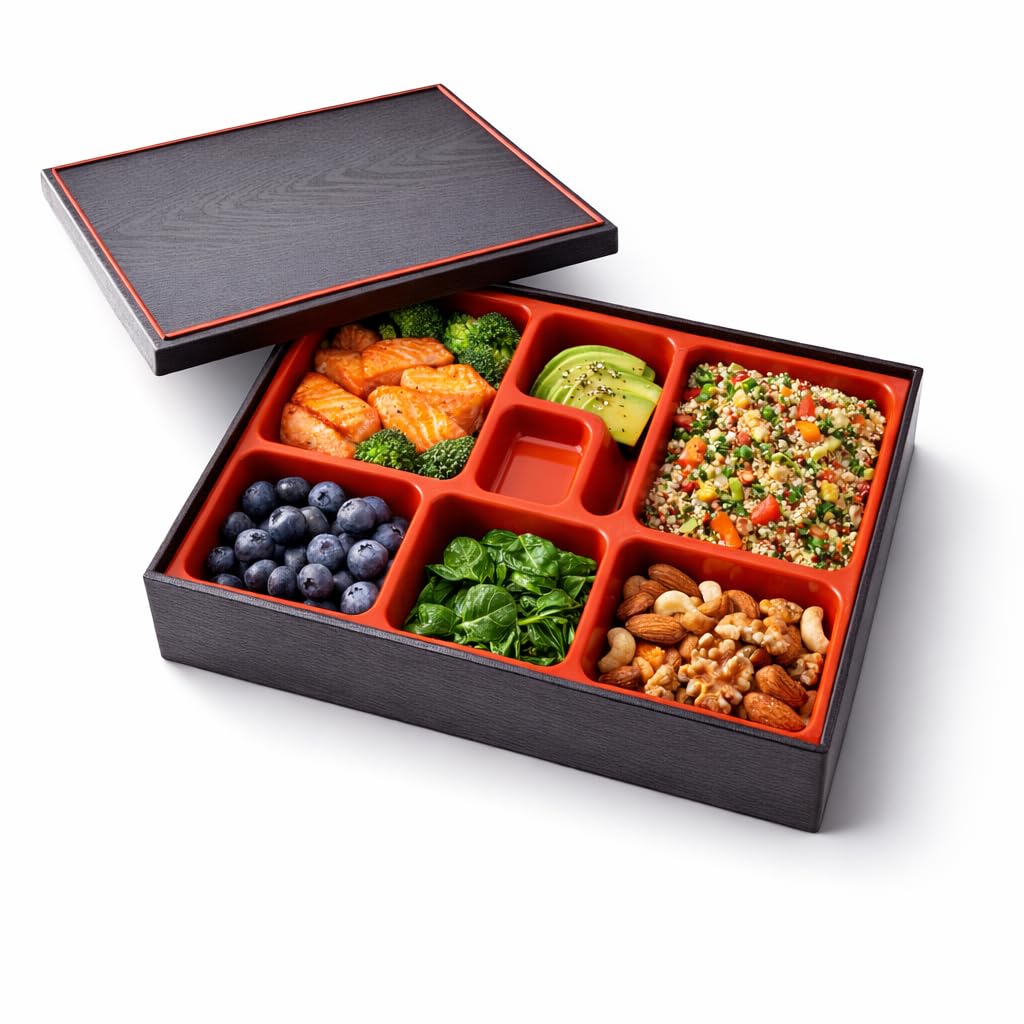 Amazon.com: 5 Compartment Japanese Bento Box with Removable Tray