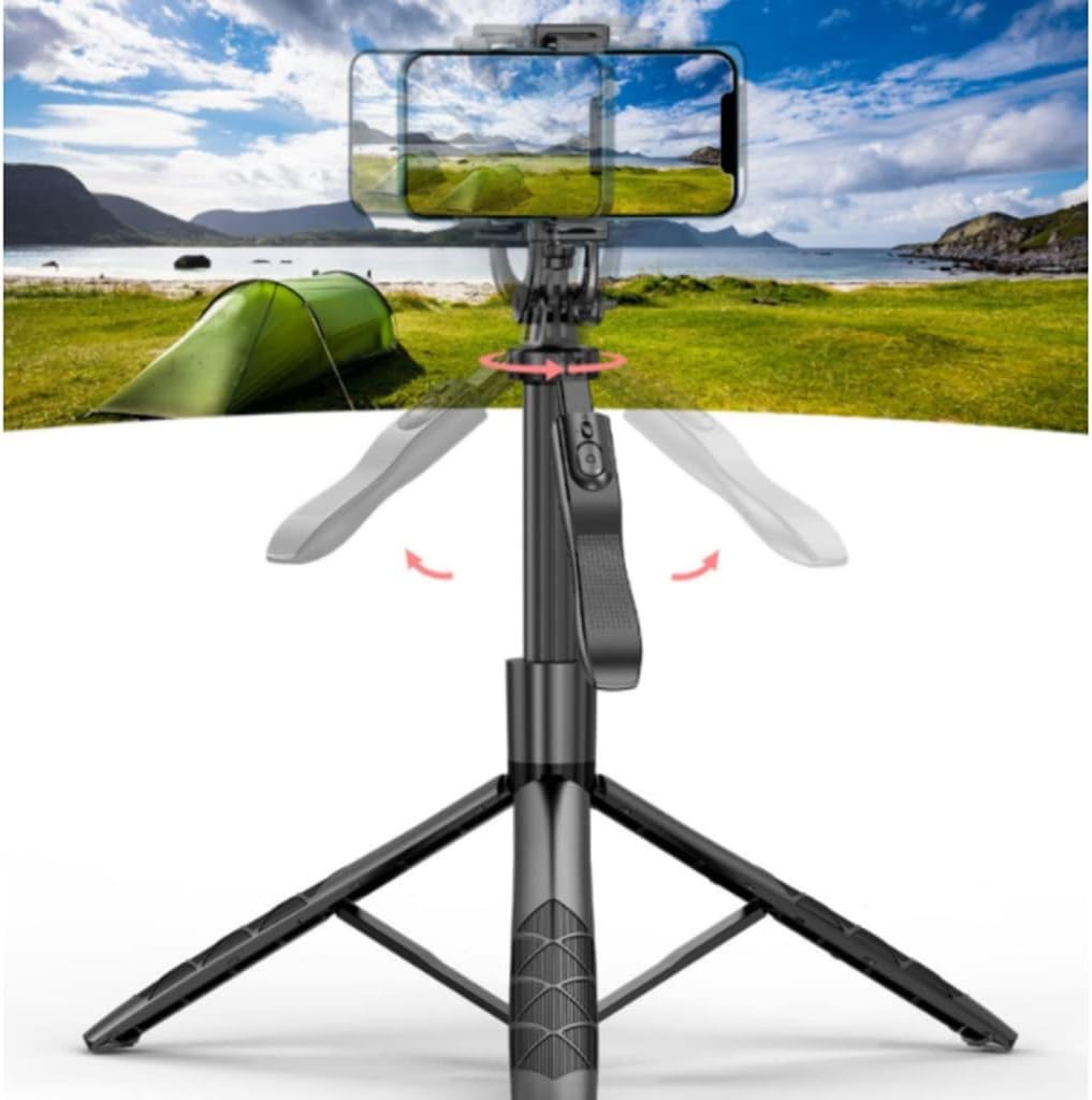 HBJWOV Selfie Gods Multifunctional Phone Photo Live Anti-Shake Triangle Bracket 360 Degree Rotation Handheld Shooting