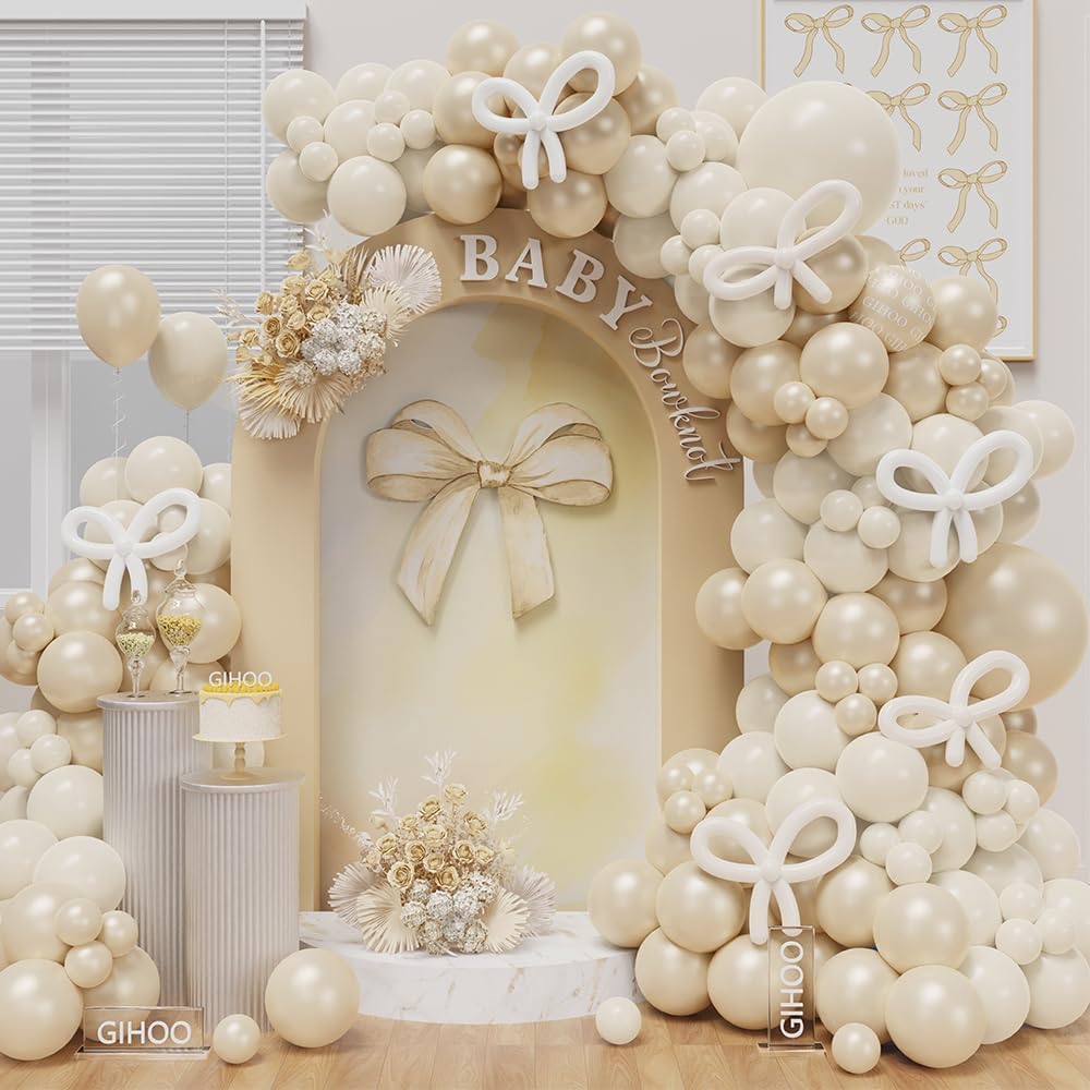 Amazon.com: White Bow Balloon Arch Kit 143PCS Double Stuffed