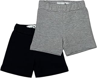 شورت قطن أسود ورمادي فاتح عبوة من قطعتين شركة بيبي