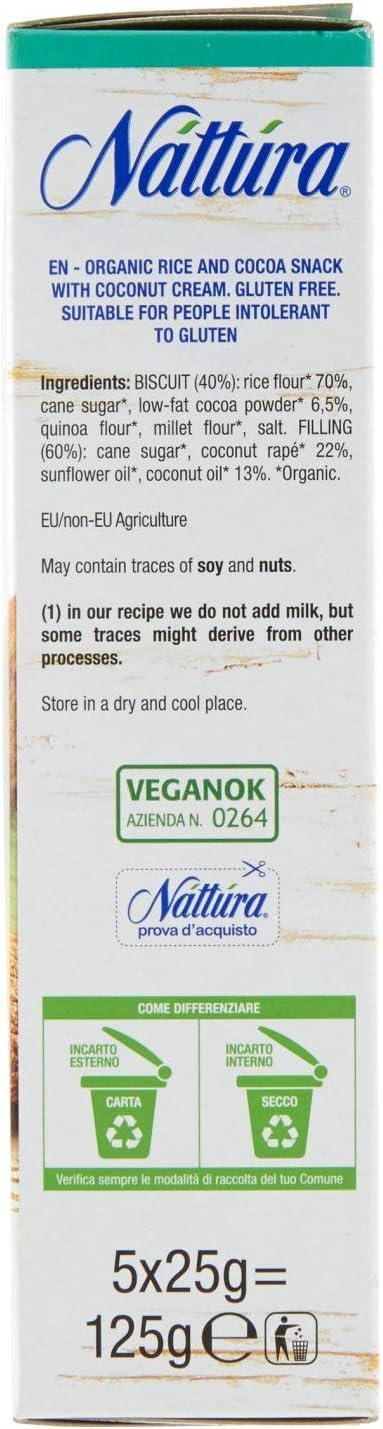 Italian Gourmet Nattura Glutenfreie Kokos-Cannoli 9x125g 1,125kg 90 Stück